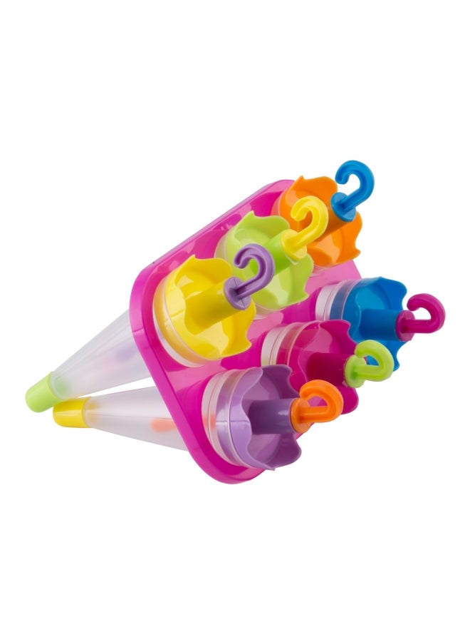 تالا طقم قوالب حلوى على شكل مظلة، من 6 قطع وردي/أصفر/ أزرق