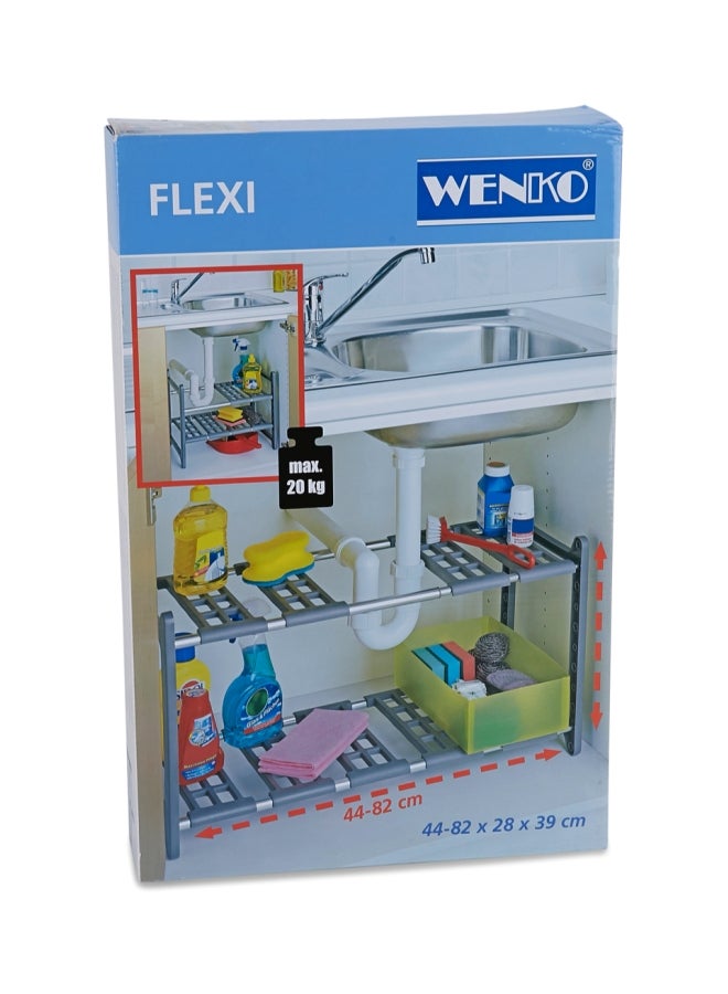 Wenko Flexi Under Cabinet Shelf Grey/Silver 44-82×28×39cm