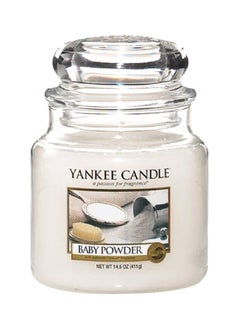YANKEE CANDLE Classic Scented Baby Powder Jar Candle White/Clear 