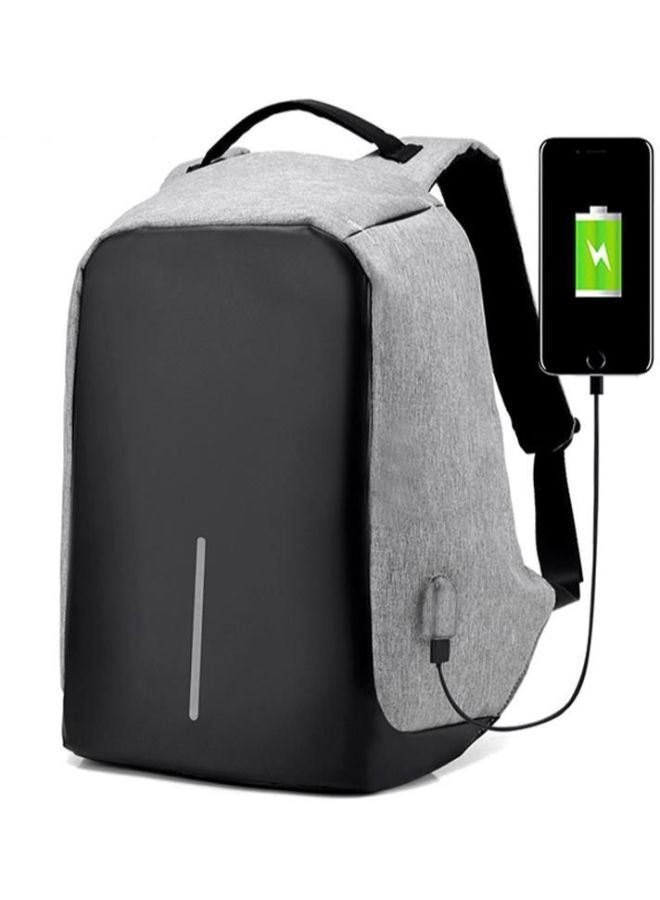 Waterproof Backpack With USB Charging Black/Grey - Image 3