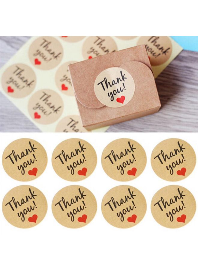 Bluelans Thank You Craft Paper Sealing Sticker Multicolour  - Image 3