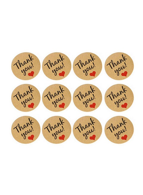 Thank You Craft Paper Sealing Sticker Multicolour