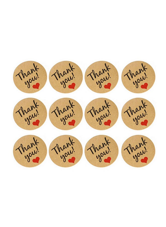 Bluelans Thank You Craft Paper Sealing Sticker Multicolour  - Image 1