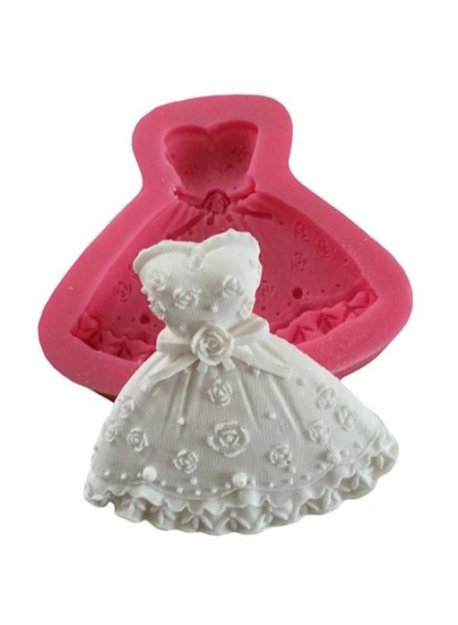 Bluelans Wedding Dress Pattern Baking Mould Pink 8.5 x 7 x 1.7centimeter  - Image 2