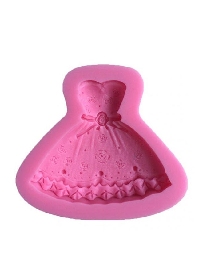 Bluelans Wedding Dress Pattern Baking Mould Pink 8.5 x 7 x 1.7centimeter  - Image 1