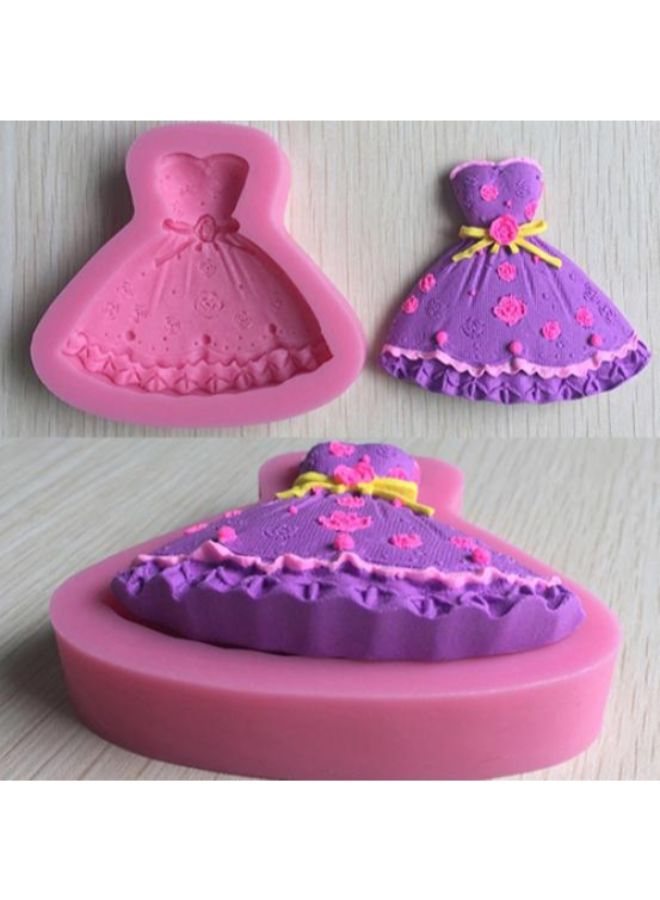 Bluelans Wedding Dress Pattern Baking Mould Pink 8.5 x 7 x 1.7centimeter  - Image 3
