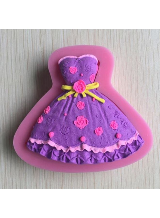 Bluelans Wedding Dress Pattern Baking Mould Pink 8.5 x 7 x 1.7centimeter  - Image 4