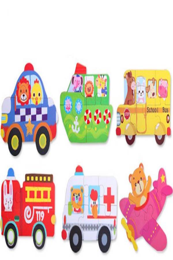 مجموعة أحجيات تركيب الصور المقطعة من 6 قطع