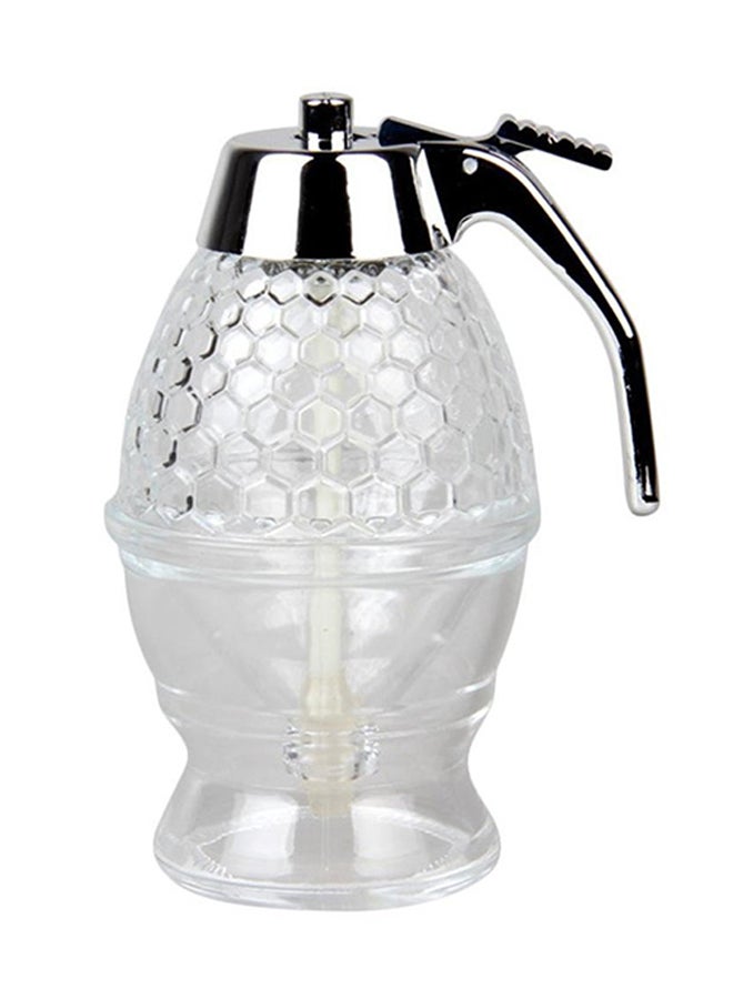 POLLEN LIFE Bee Hive Acrylic Honey Syrup Dispenser Jar With Stand Clear  - Image 1