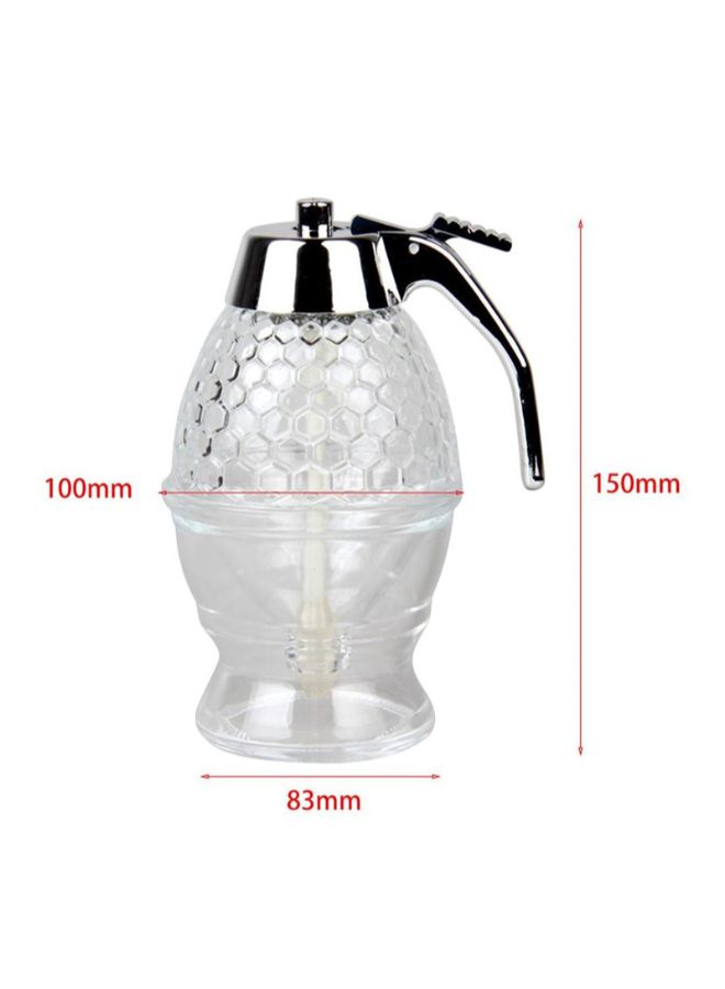POLLEN LIFE Bee Hive Acrylic Honey Syrup Dispenser Jar With Stand Clear  - Image 2