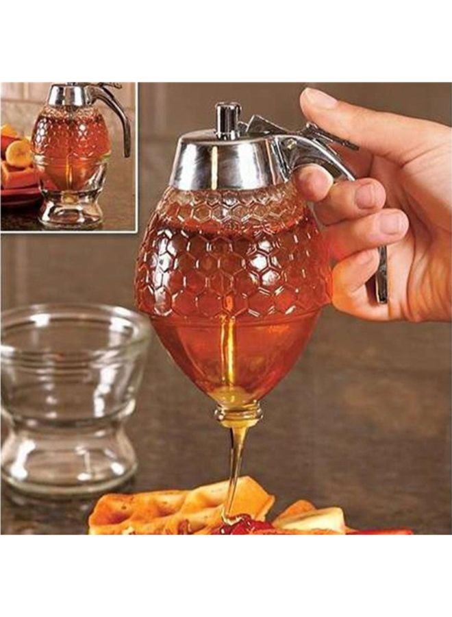 POLLEN LIFE Bee Hive Acrylic Honey Syrup Dispenser Jar With Stand Clear  - Image 4