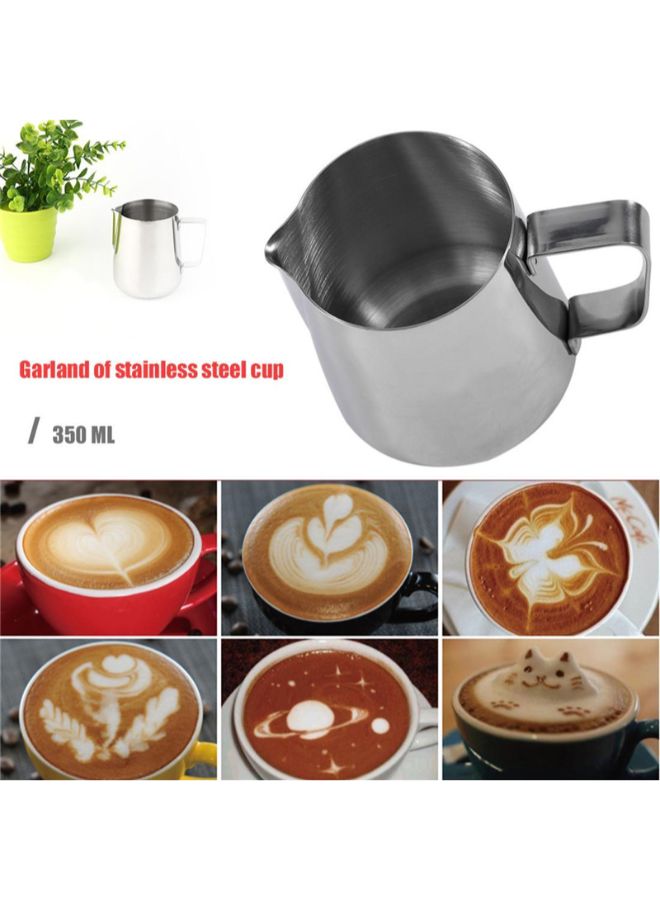 POLLEN LIFE Stainless Steel Frothing Pitcher Pull Flower Cup Silver  - Image 4