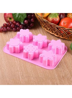 POLLEN LIFE 6 Slots Different Snowflakes Silicone Cake Mold Pink  - Image 4