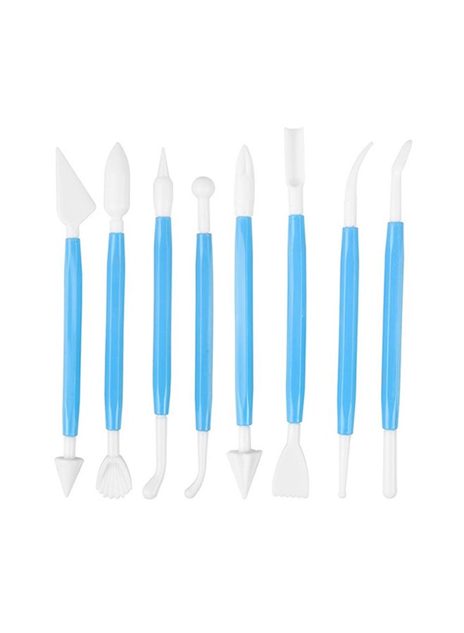 POLLEN LIFE 8 Piece Bakery Tool Cake Knife Scraper Set Blue  - Image 1