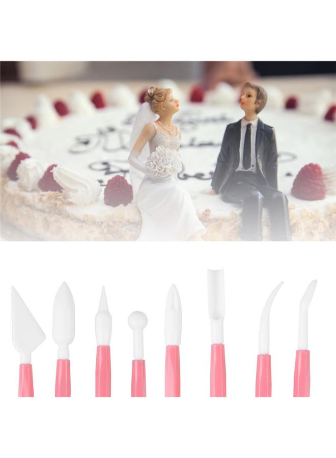 POLLEN LIFE 8 Piece Cake Knife Scraper Set Pink  - Image 4