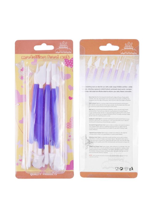 POLLEN LIFE 8-Piece Bakery Tool Cake Knife Scraper Set Purple/White  - Image 3