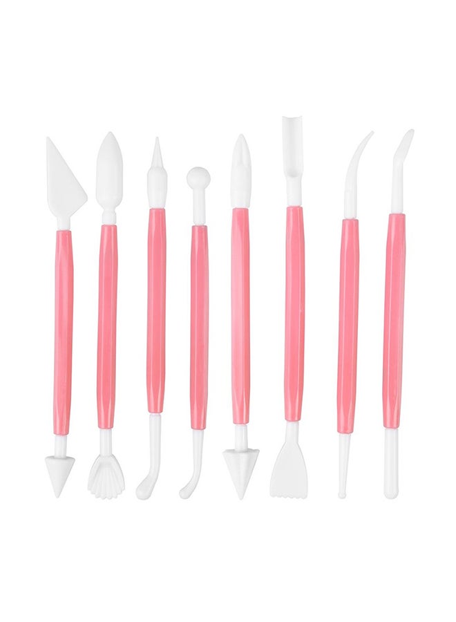 POLLEN LIFE 8 Piece Cake Knife Scraper Set Pink  - Image 1