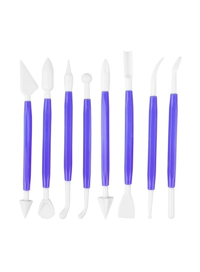 POLLEN LIFE 8-Piece Bakery Tool Cake Knife Scraper Set Purple/White  - Image 1