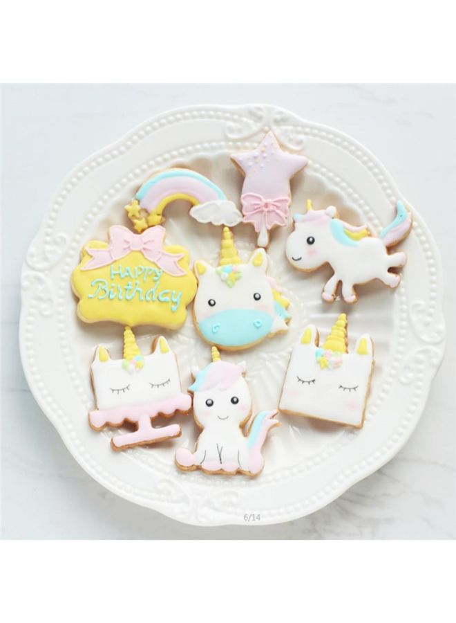 POLLEN LIFE - 8-Piece Silicone Unicorn Cake Mold Set White - Image 1