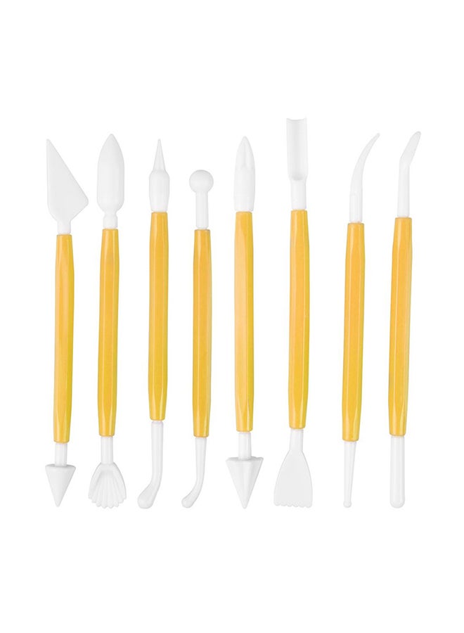 POLLEN LIFE 8 Piece Bakery Tool Cake Knife Scraper Set Yellow  - Image 1