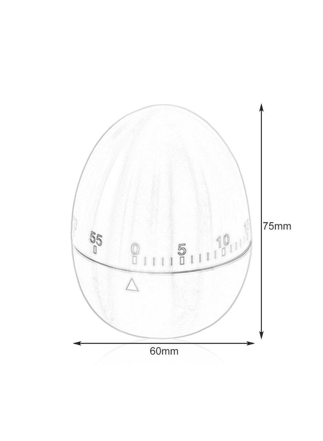 60 Minutes Egg Shape Countdown Alarm Timer Silver