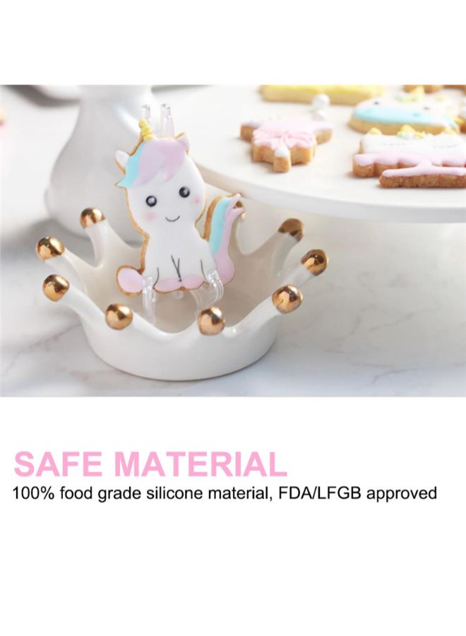 POLLEN LIFE - 8-Piece Silicone Unicorn Cake Mold Set White - Image 1