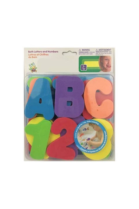 36-Piece Alphabet Letter And Numbers Set With Mesh Bag Bath Toys