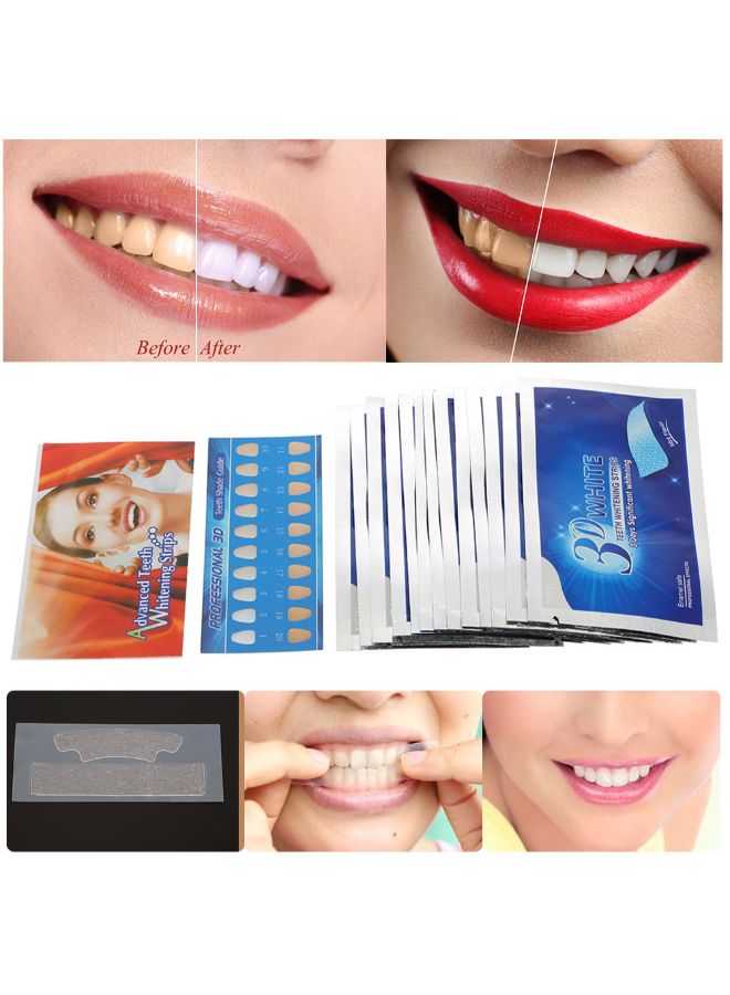 أشرطة جل مرنة ثلاثية الأبعاد مزدوجة لتنظيف وتبييض الأسنان من 14 قطعة شفاف 0.049كيلوجرام - Image 3