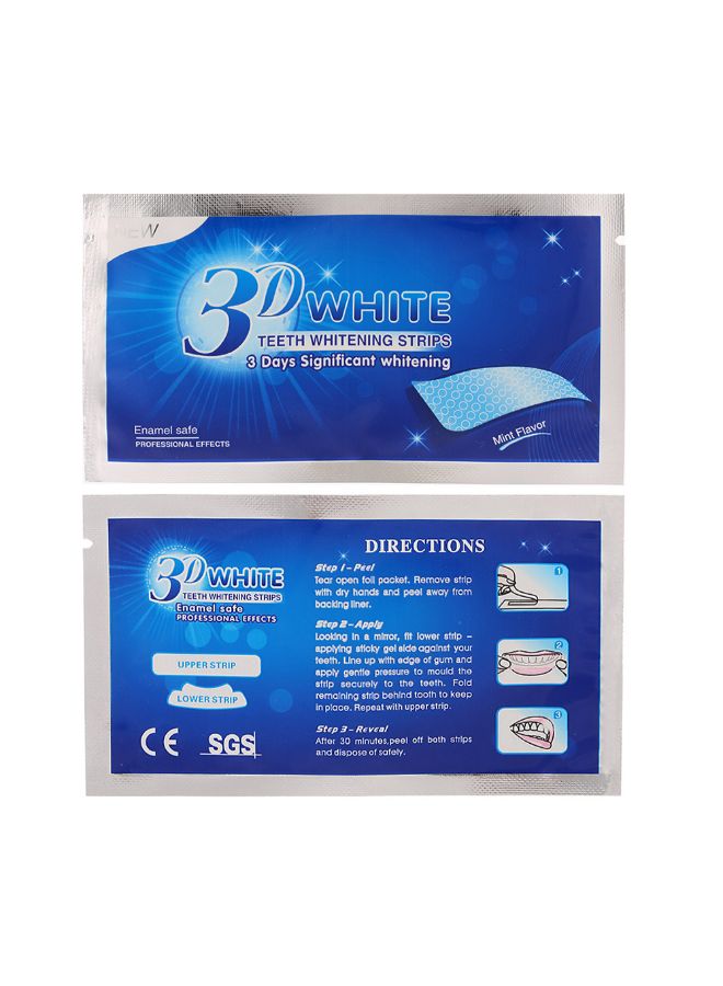 أشرطة جل مرنة ثلاثية الأبعاد مزدوجة لتنظيف وتبييض الأسنان من 14 قطعة شفاف 0.049كيلوجرام - Image 5