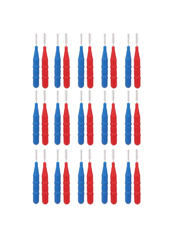 Generic 30-Piece Interdental Tooth Flossing Head Oral Dental Hygiene Brush Red/Blue 0.046kg  - Image 1
