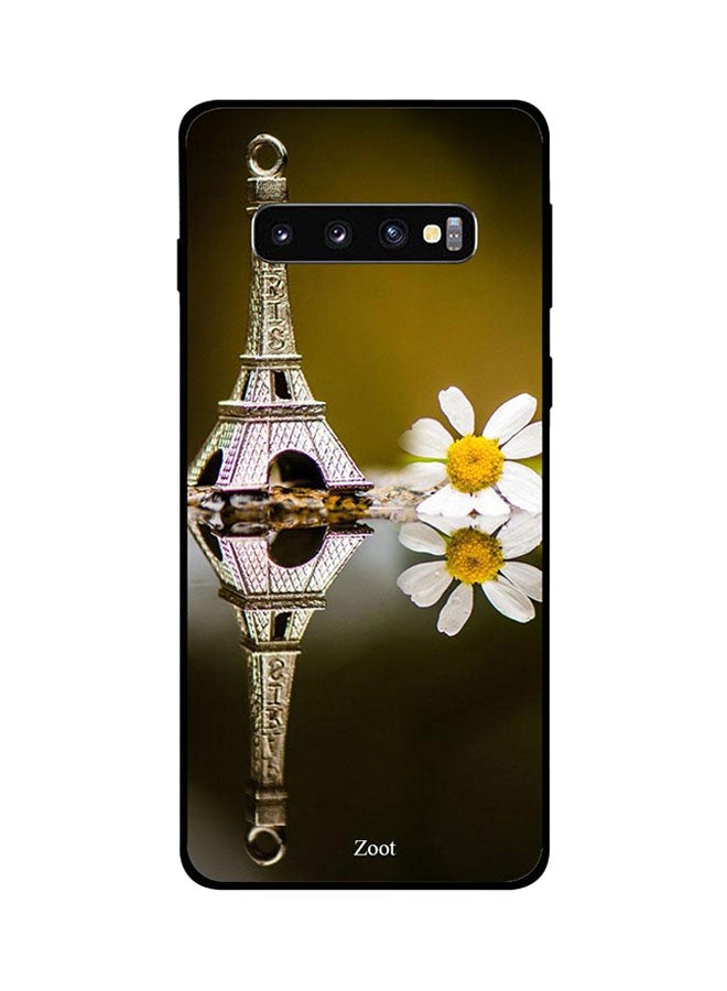 Samsung Galaxy S10 Case Cover Little Eiffel Tower Yellow/White/Black Yellow/White/Black