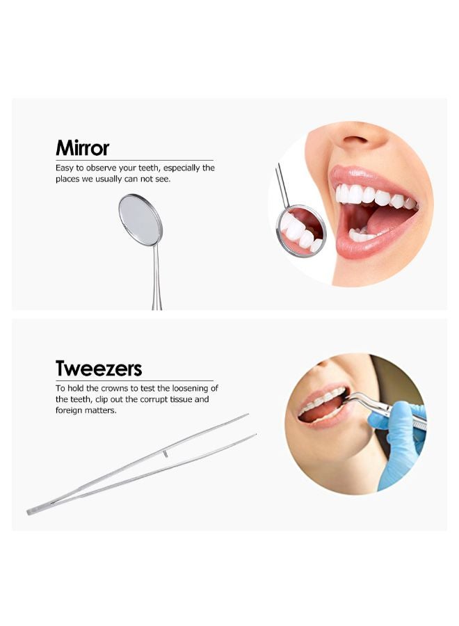 Generic 4-Piece Probe Mirror Sickle Scalers Tweezers Dental Tool  - Image 4