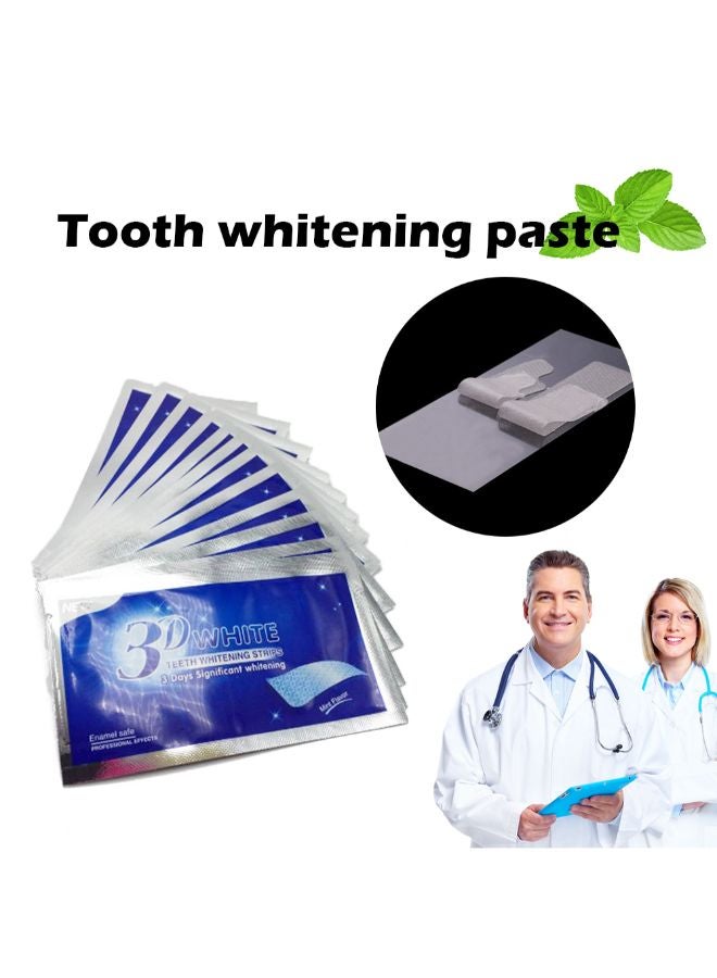 Generic - 5-Piece 3D Dental Whitening Cleaning Double Elastic Gel Strip Transparent 0.011kg - Image 1