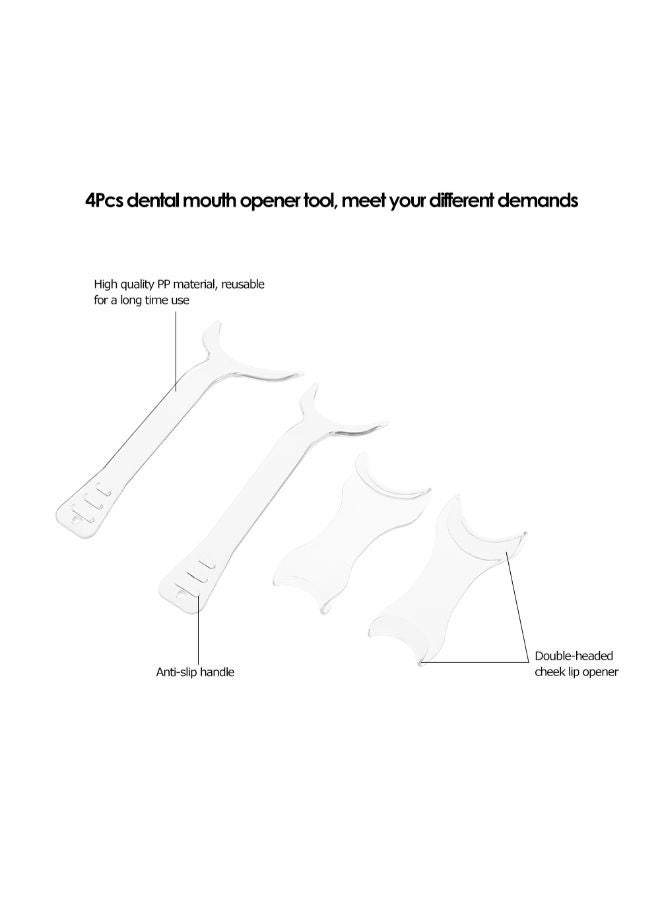 4-Piece Lip Cheek Retractor Set Dental Tool Transparent 0.065kg
