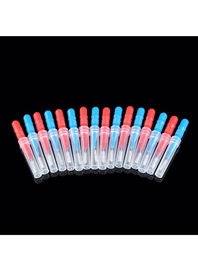 50-Piece Inter Dental Brush Floss Head Tooth Pick Tool Blue/Red 0.08kg