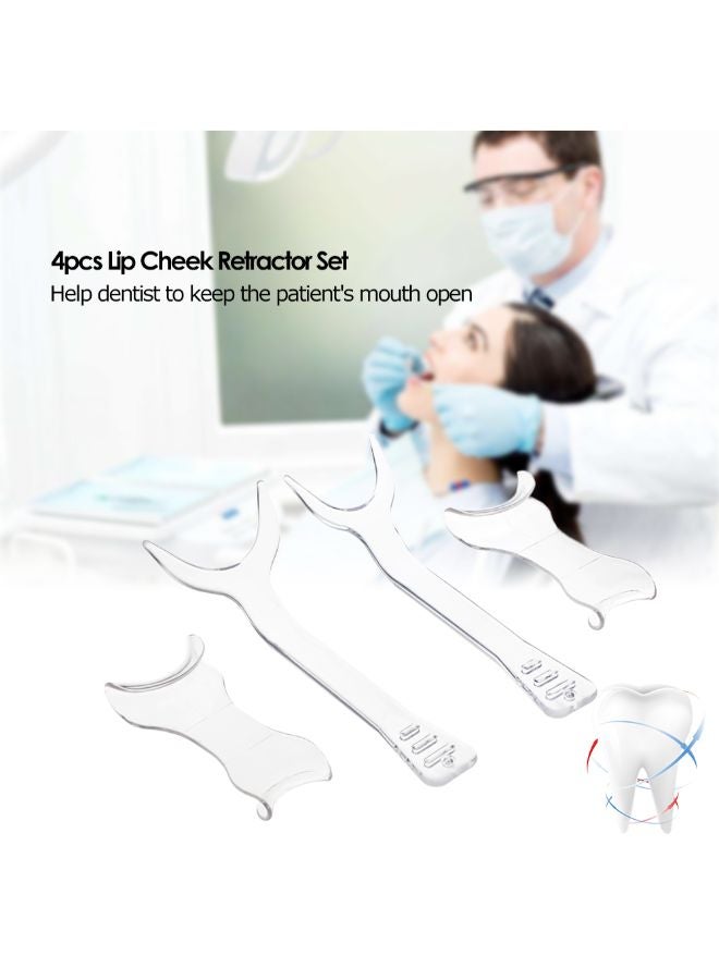 4-Piece Lip Cheek Retractor Set Dental Tool Transparent 0.065kg