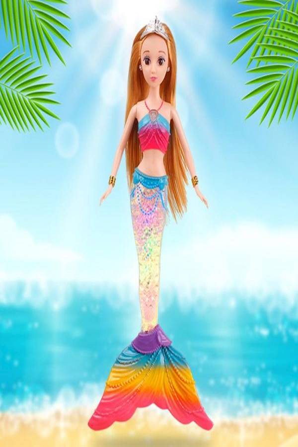 دمية حورية البحر بألوان قوس قزح - Image 2