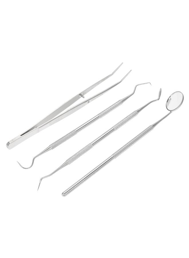 Generic 4-Piece Probe Mirror Sickle Scalers Tweezers Dental Tool  - Image 2