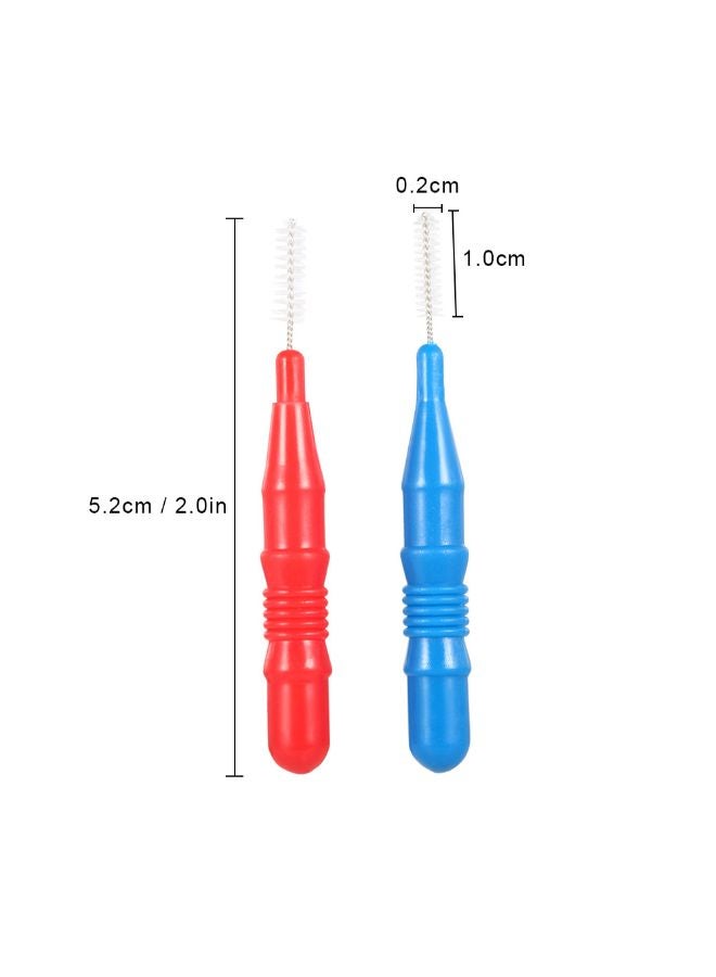 50-Piece Inter Dental Brush Floss Head Tooth Pick Tool Blue/Red 0.08kg