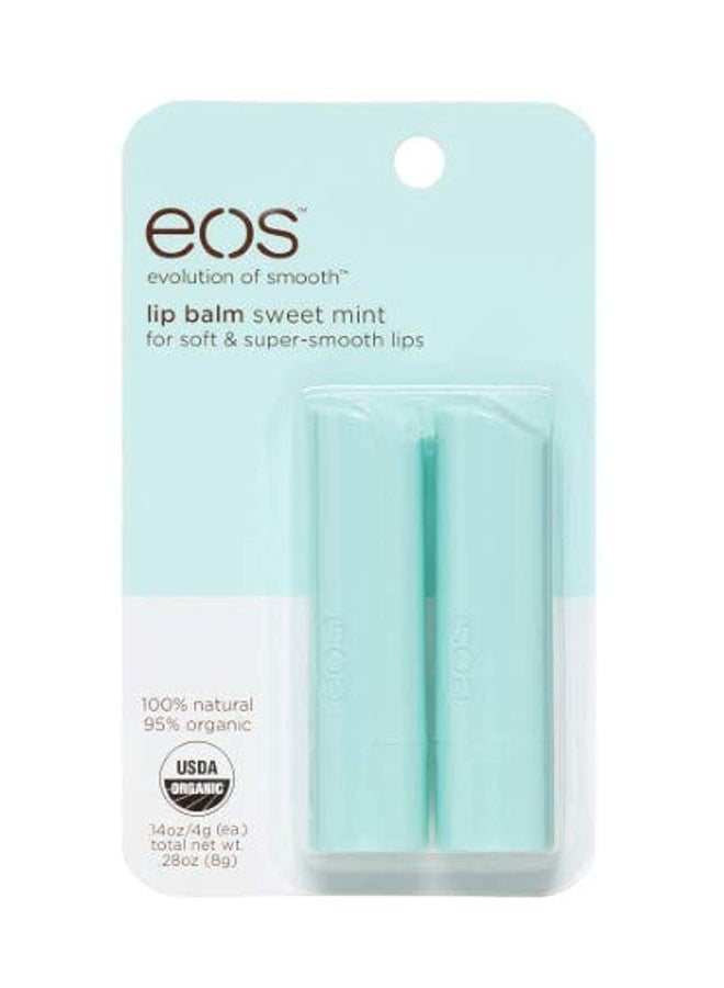 EOS Pack Of 2 Lip Balm Stick, Sweet Mint