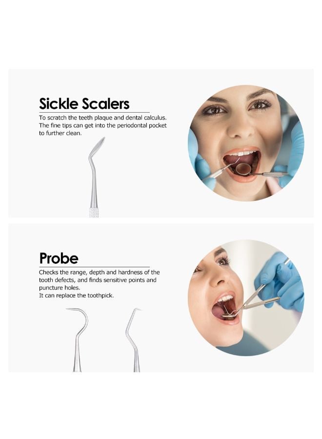 Generic 4-Piece Probe Mirror Sickle Scalers Tweezers Dental Tool  - Image 5