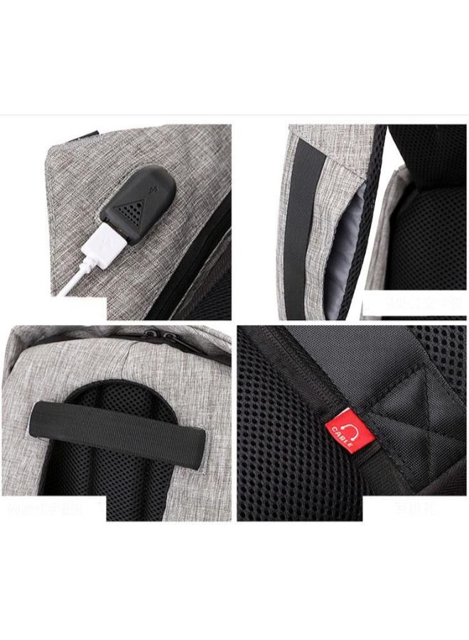 Multifunctional Anti Theft Laptop Backpack With USB Charging Black - Image 4