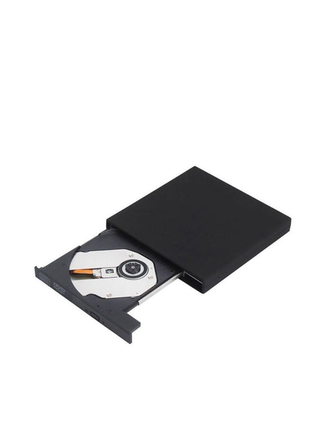 محرك أقراص Dvd Rom/ ‏Cd Rw خارجي للنسخ والتسجيل مزود بمنفذ USB 2.0 وواجهة Ide أسود - Image 1