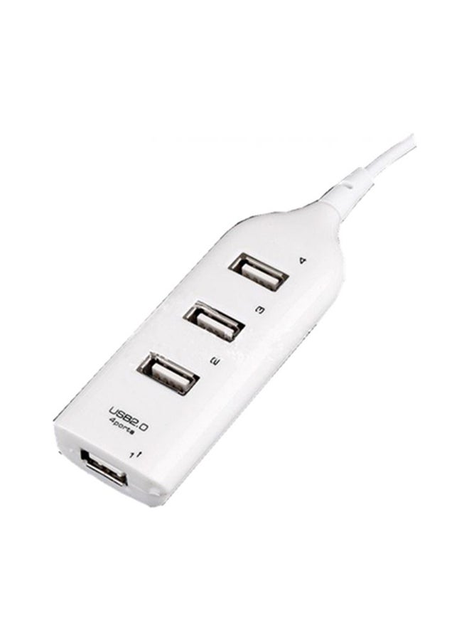 Mini 4 Port USB High Speed Hub White - Image 1