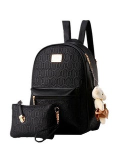 Generic Pack Of 2 Leather Wallet And Backpack Black  - Image 1