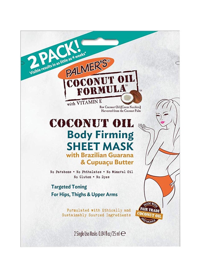 PALMER'S - Pack Of 2 Coconut Oil Formula Body Firming Sheet Mask - Image 1
