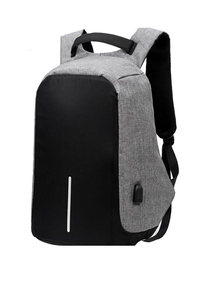 Waterproof Laptop Backpack With USB Charging Port Black/Grey - v1555482290/N23460929A_1