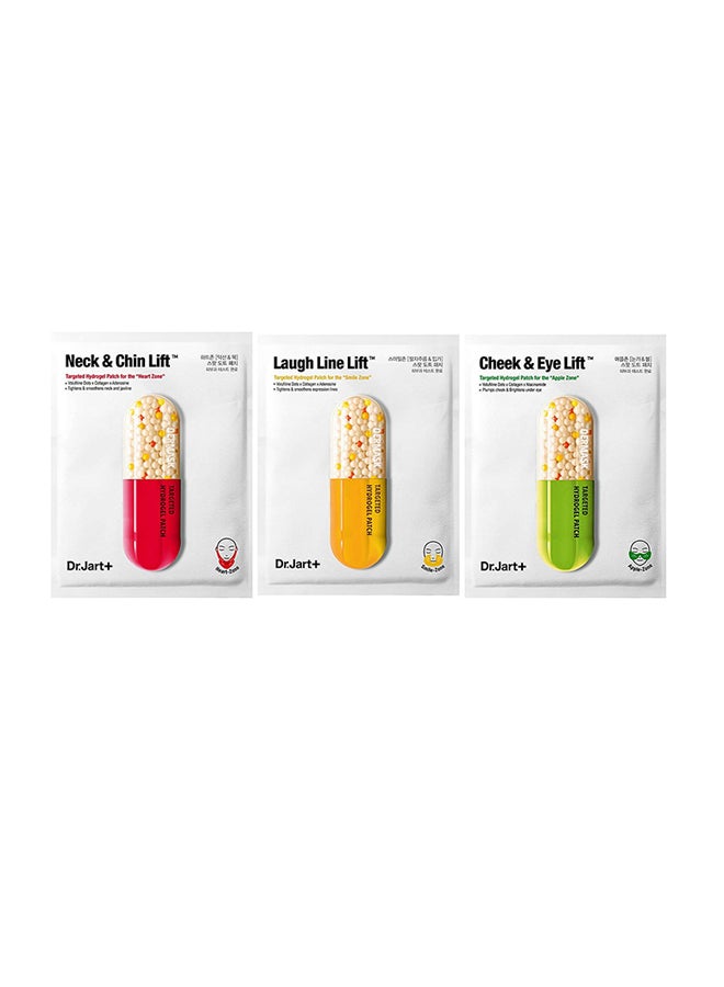 Dr. Jart - Set Of 3 Dermask Neck And Chin Lift, Laugh Line Lift , Cheek And Eye Lift Mask - Image 1