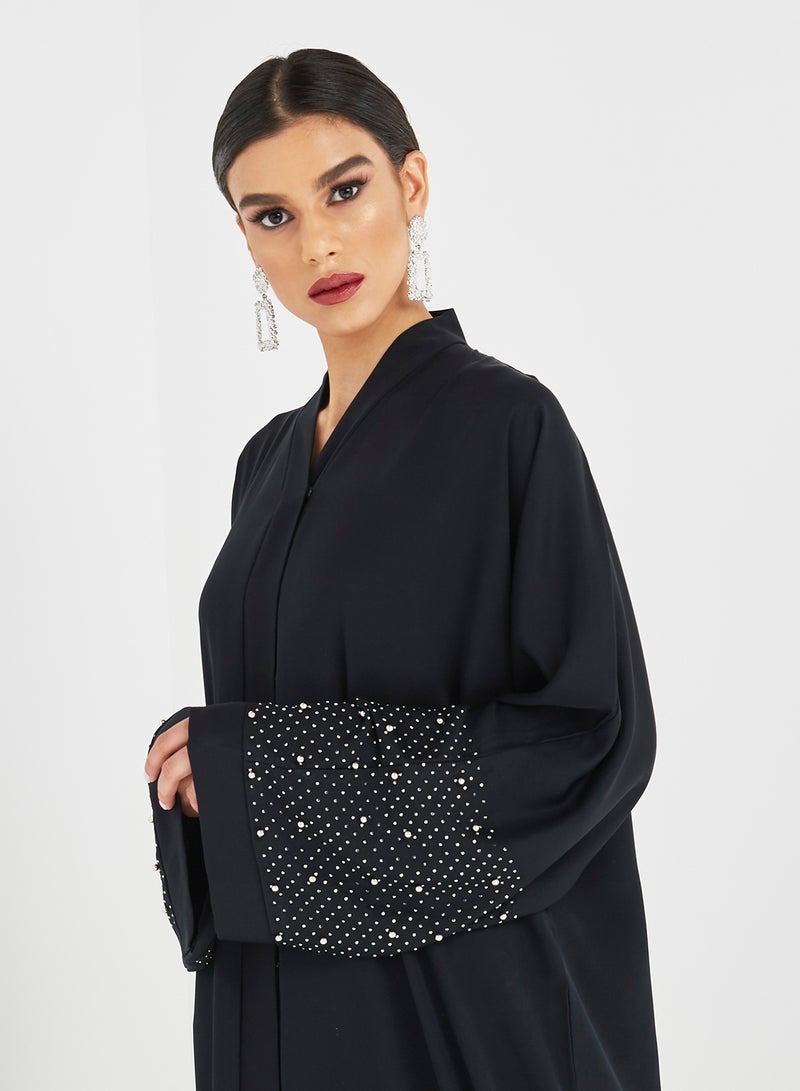 Hayat - Bead Embellished Abaya Black - Image 1
