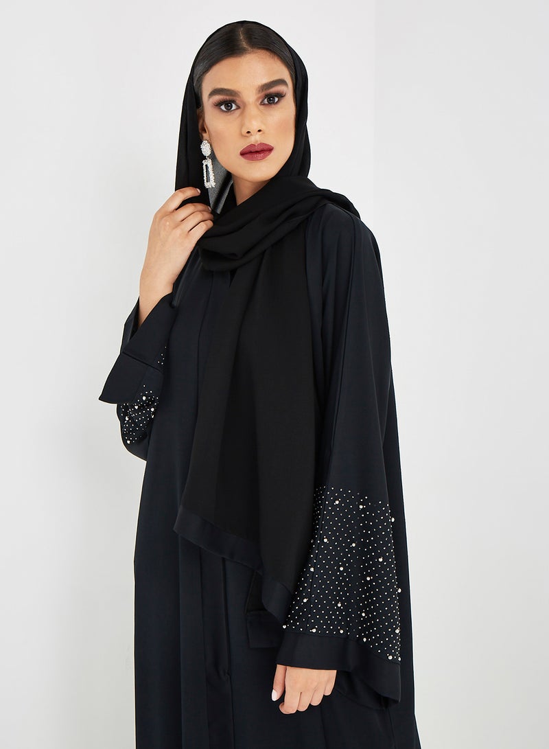 Hayat - Bead Embellished Abaya Black - Image 1